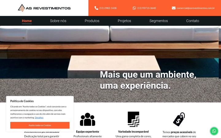 Screenshot of asrevestimentos.com.br