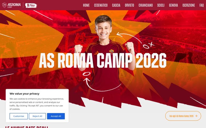 Ekrānuzņēmums no asromacamp.com
