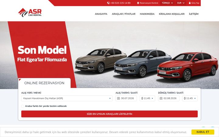 Screenshot of asrotokiralama.com