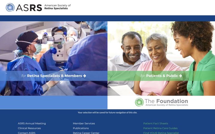 Screenshot of asrs.org