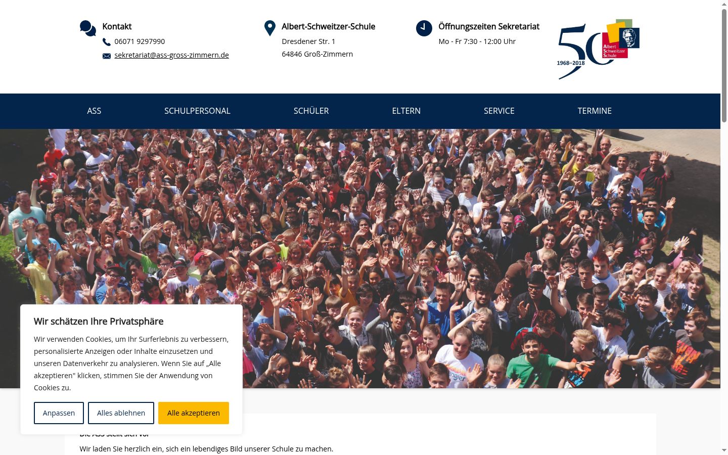 Screenshot del banner di consenso mostrato prima di qualsiasi interazione