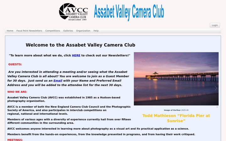 Screenshot of assabetvalleycameraclub.com