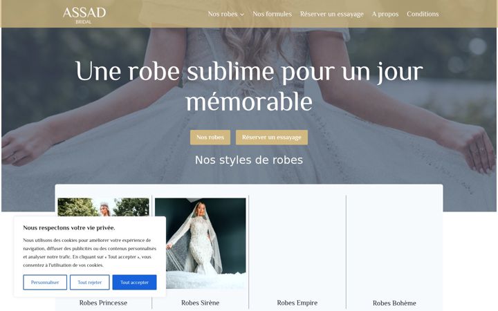 Screenshot of assadbridal.fr