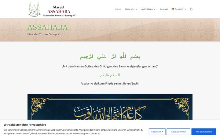 Kuvakaappaus sivustosta assahaba.de