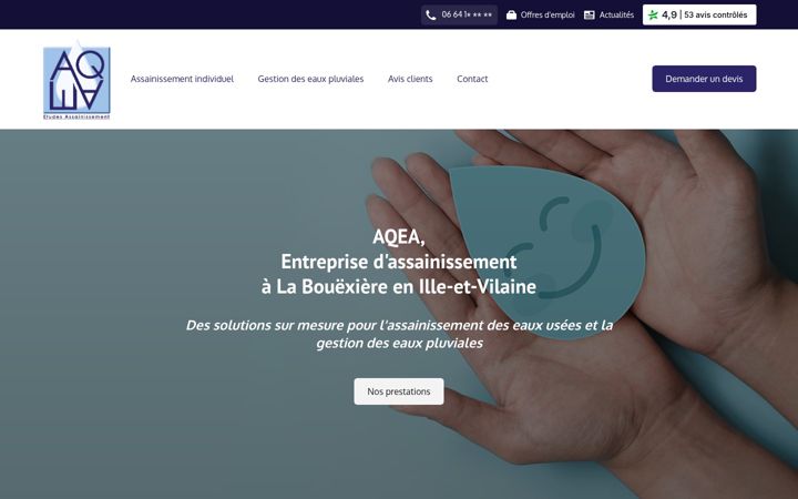 Kuvakaappaus sivustosta assainissement-aqea.fr