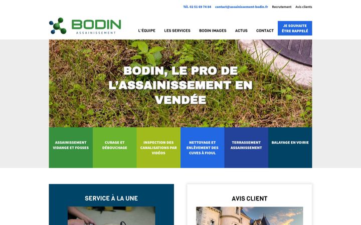 Snímek obrazovky assainissement-bodin.fr