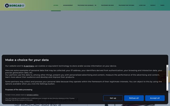 Screenshot of assainissement-borcad.fr
