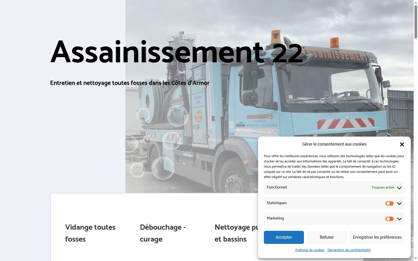 Ekrānuzņēmums ar piekrišanas baneri, kas tika rādīts pirms jebkādas mijiedarbības