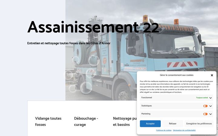 Screenshot of assainissement22.fr