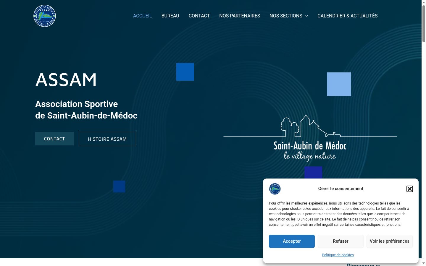 Screenshot del banner di consenso mostrato prima di qualsiasi interazione