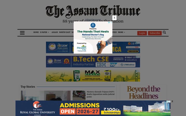 Screenshot of assamtribune.com