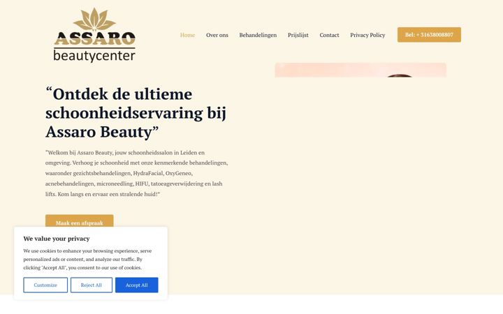 Screenshot of assarobeauty.nl