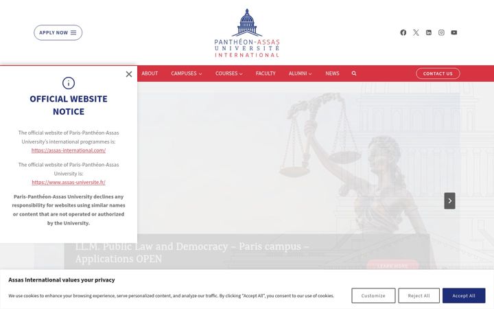 Capture d'écran de assas-international.com