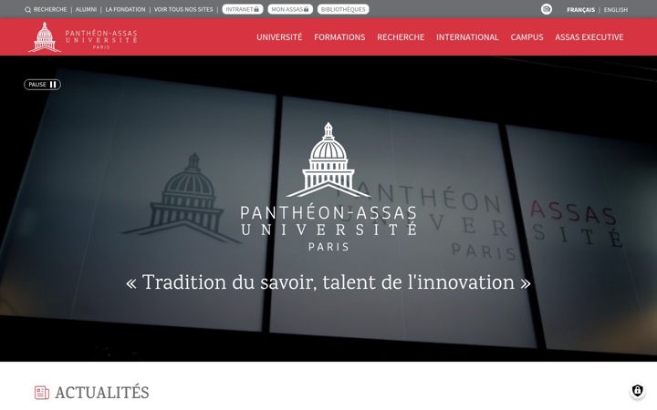Skjermbilde av assas-universite.fr