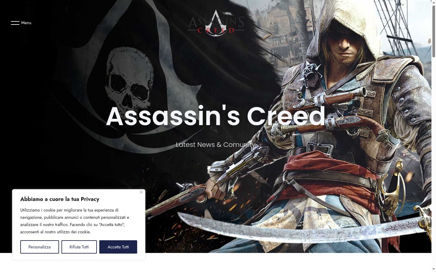 Captura de pantalla del banner de consentimiento mostrado antes de cualquier interacción