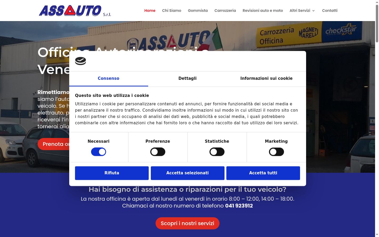 Screenshot van de toestemmingsbanner zoals getoond vóór enige interactie