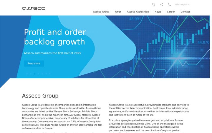 Screenshot of asseco.com