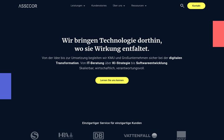 Screenshot of assecor.de