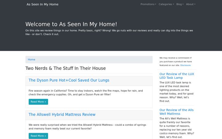 Screenshot of asseeninmyhome.com