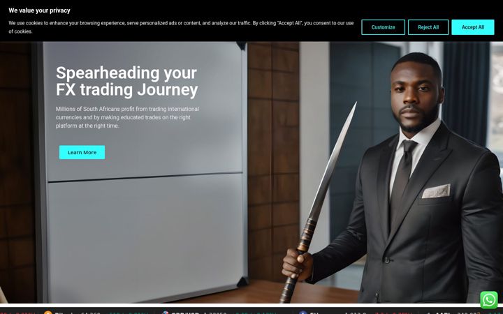 Screenshot of assegaifx.co.za