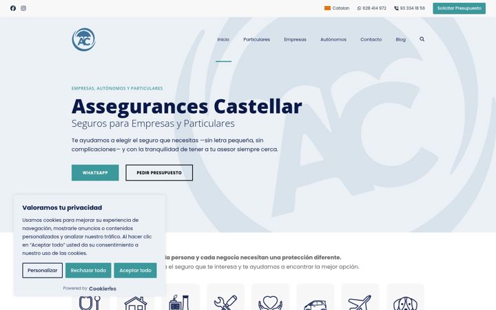 Screenshot of assegurancescastellar.com