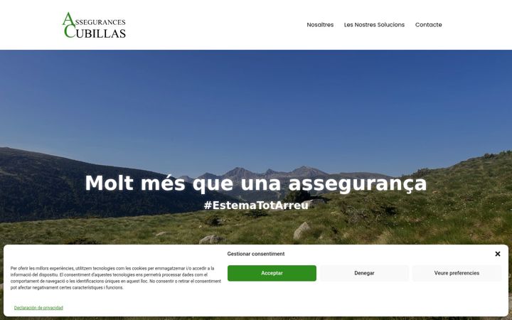 Screenshot of assegurancescubillas.com