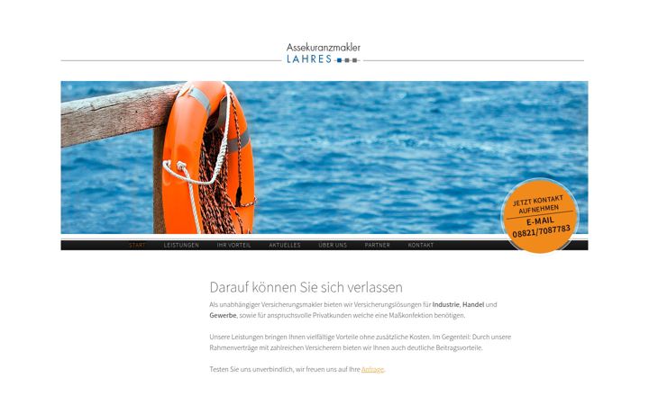 Screenshot of assekuranzmakler-lahres.de