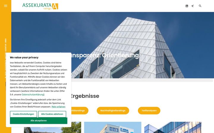 Captură de ecran a assekurata-rating.de