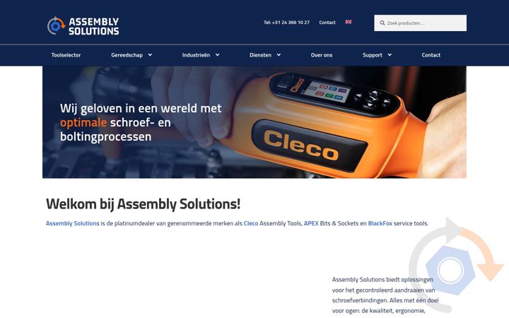 Screenshot van assemblysolutions.nl