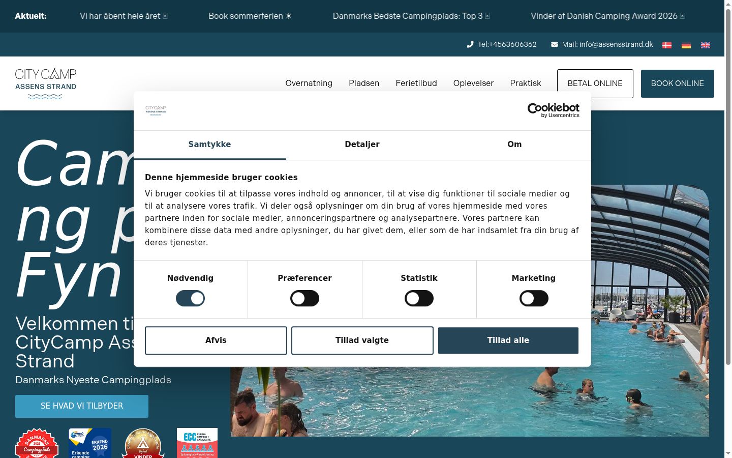 Screenshot of the consent banner shown before any interaction