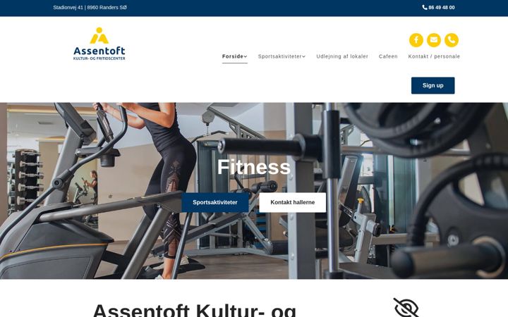 Snimka zaslona za assentofthallerne.dk
