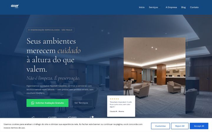Snímek obrazovky asserclean.com