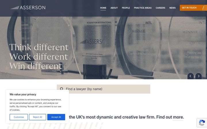 Screenshot του asserson.co.uk