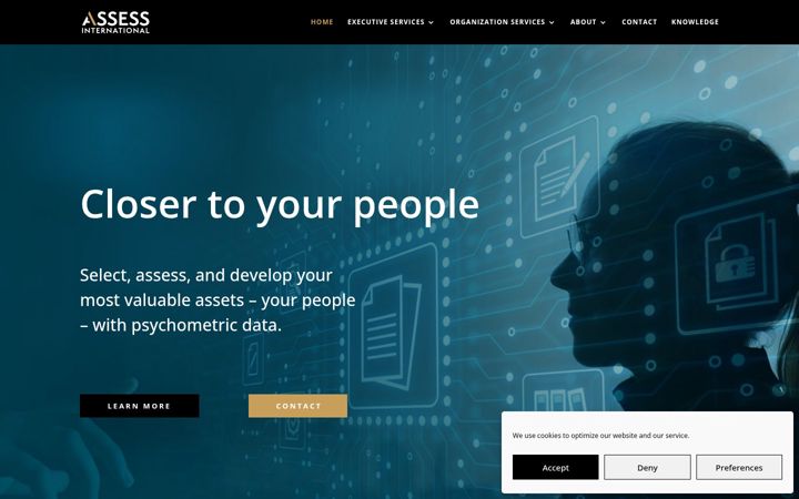 Screenshot of assessinternational.com