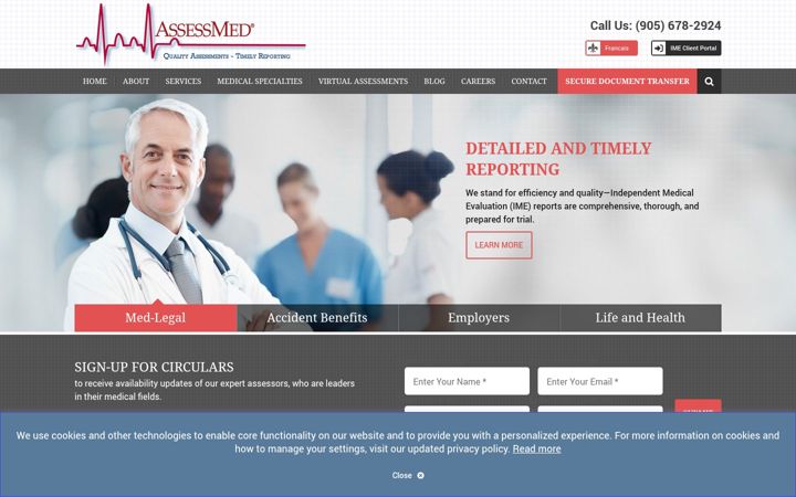 Screenshot of assessmed.com