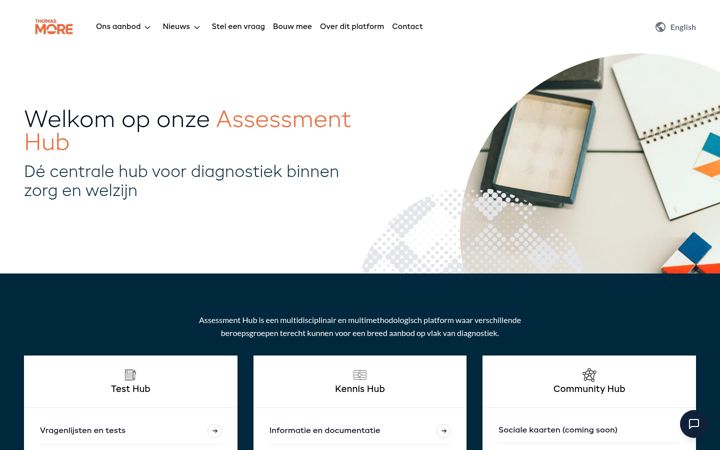 Screenshot ta' assessmenthub.be