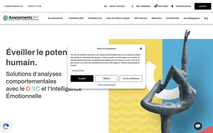 Ekrano kopija assessments24x7fr.com