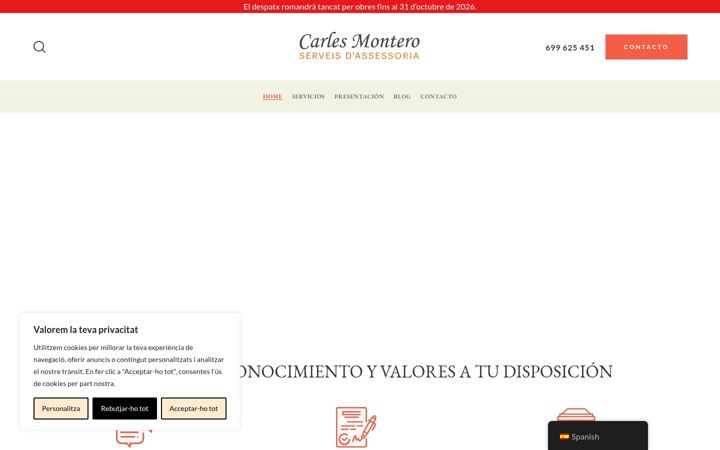 Ekrano kopija assessoriacarlesmontero.com