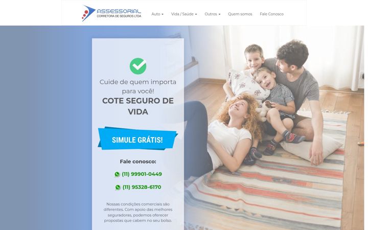 Screenshot of assessorialseguros.com.br