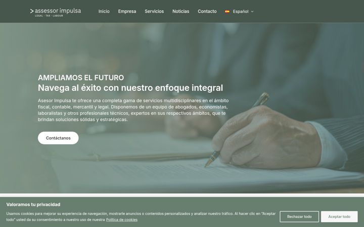 Screenshot stránky assessorimpulsa.es