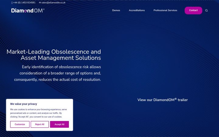 Screenshot stránky asset-management-software.co.uk