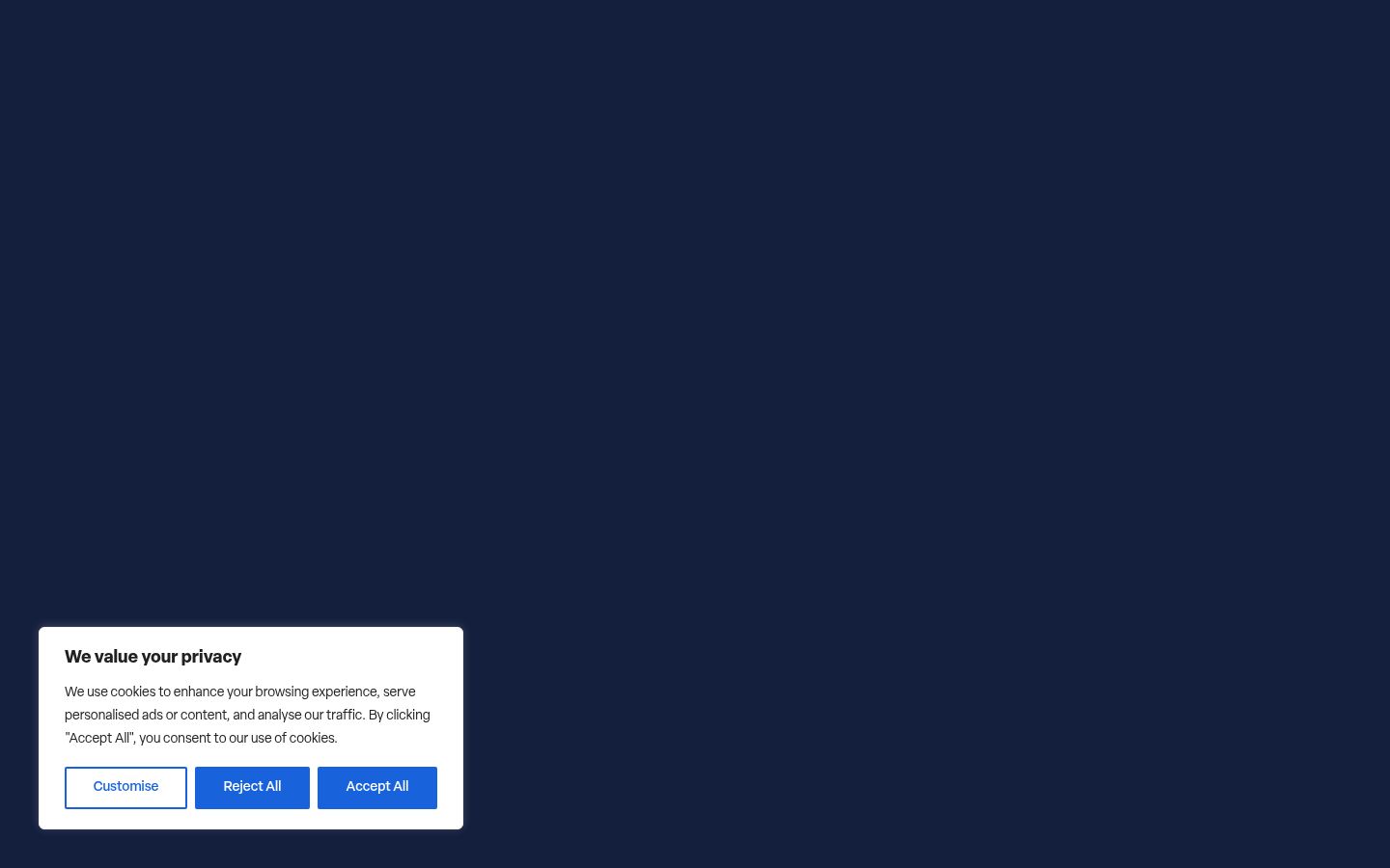 Screenshot of the consent banner shown before any interaction