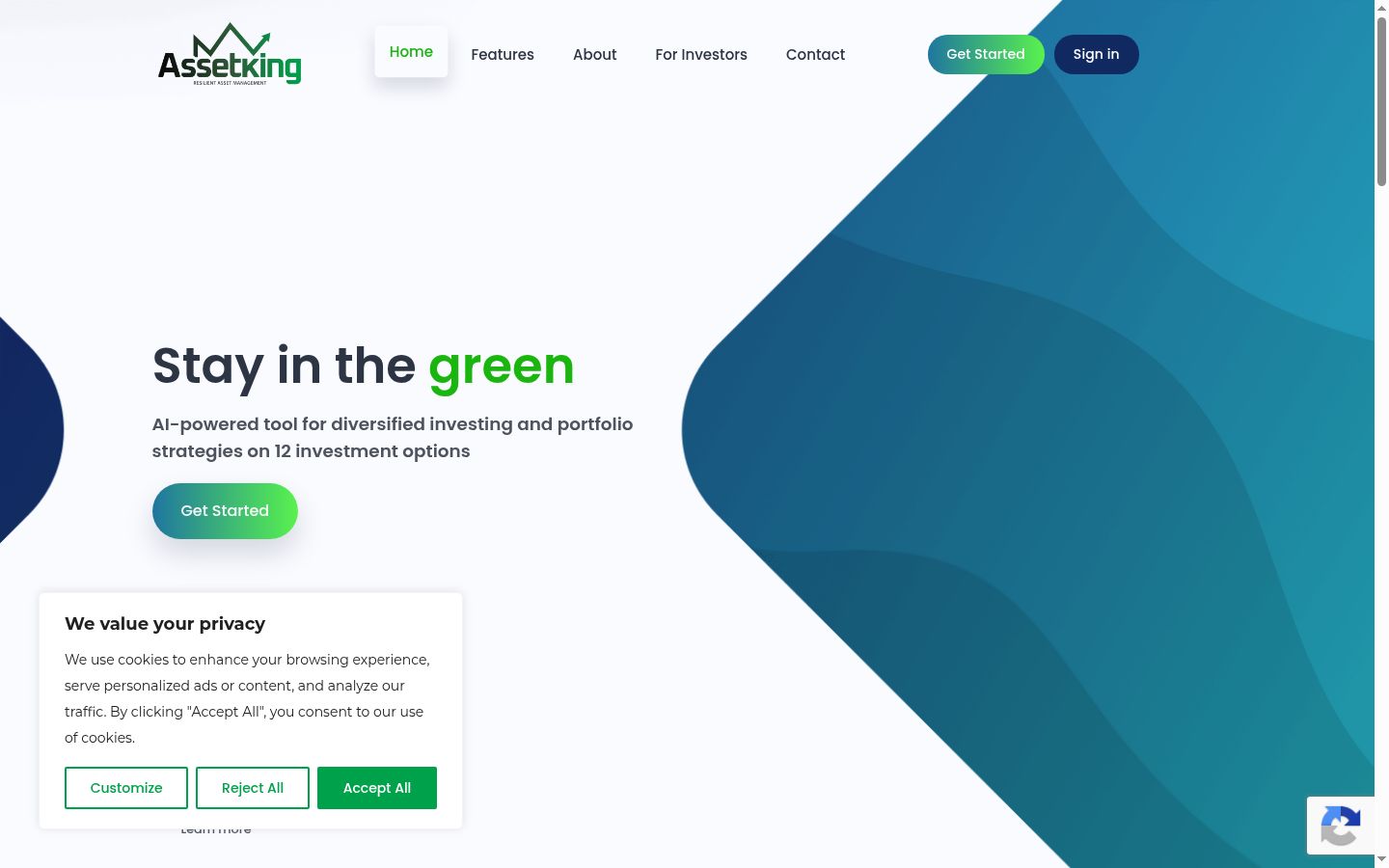 Screenshot of the consent banner shown before any interaction
