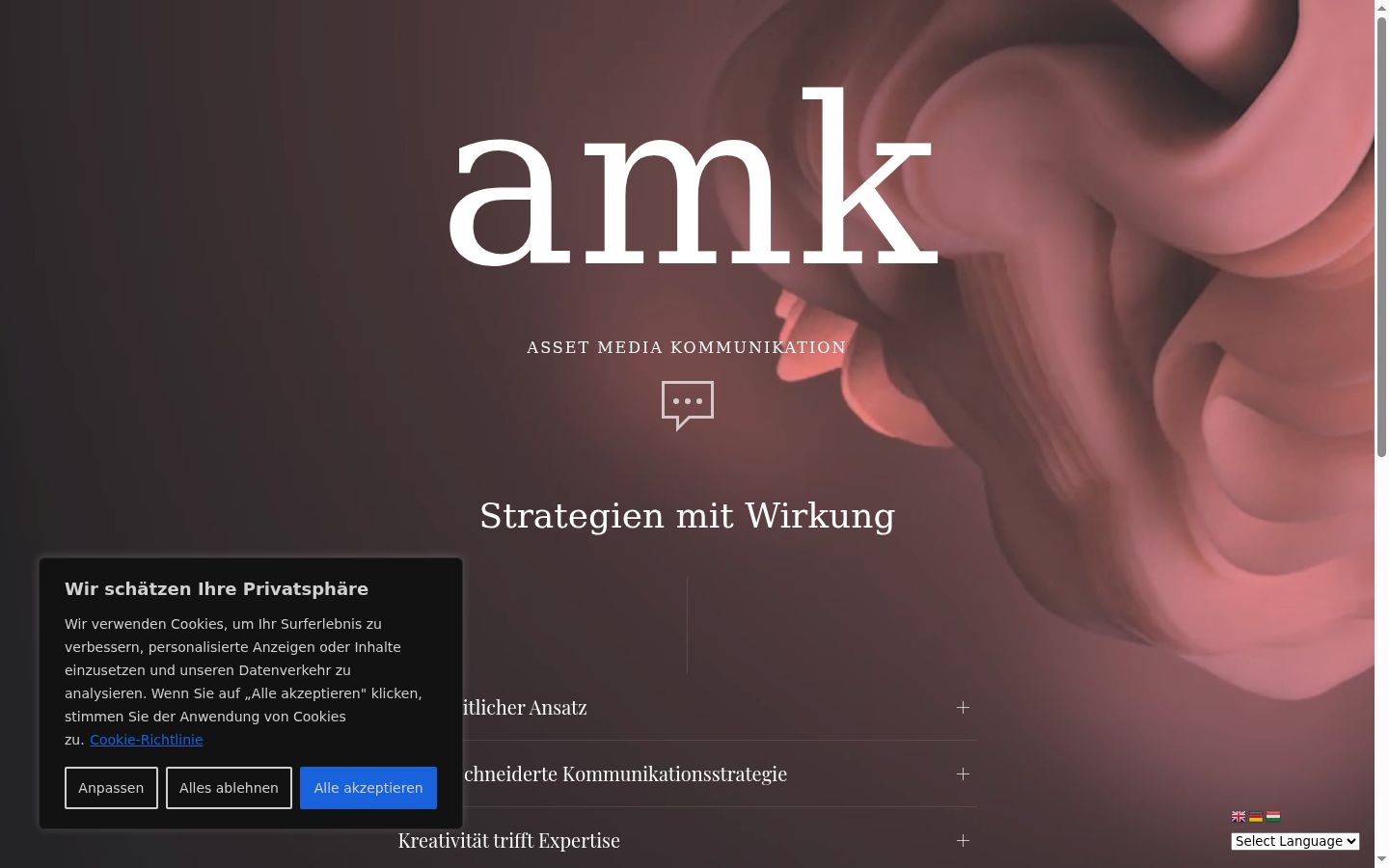 Screenshot of the consent banner shown before any interaction