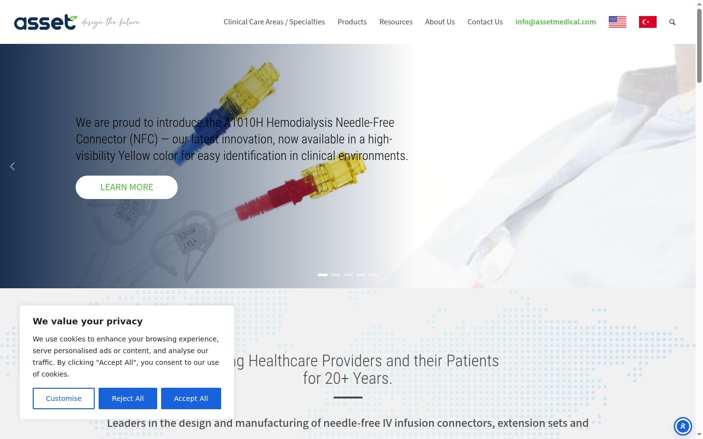 Screenshot of the consent banner shown before any interaction