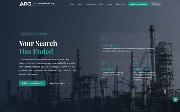 Screenshot of assetrecoveriesgroup.com
