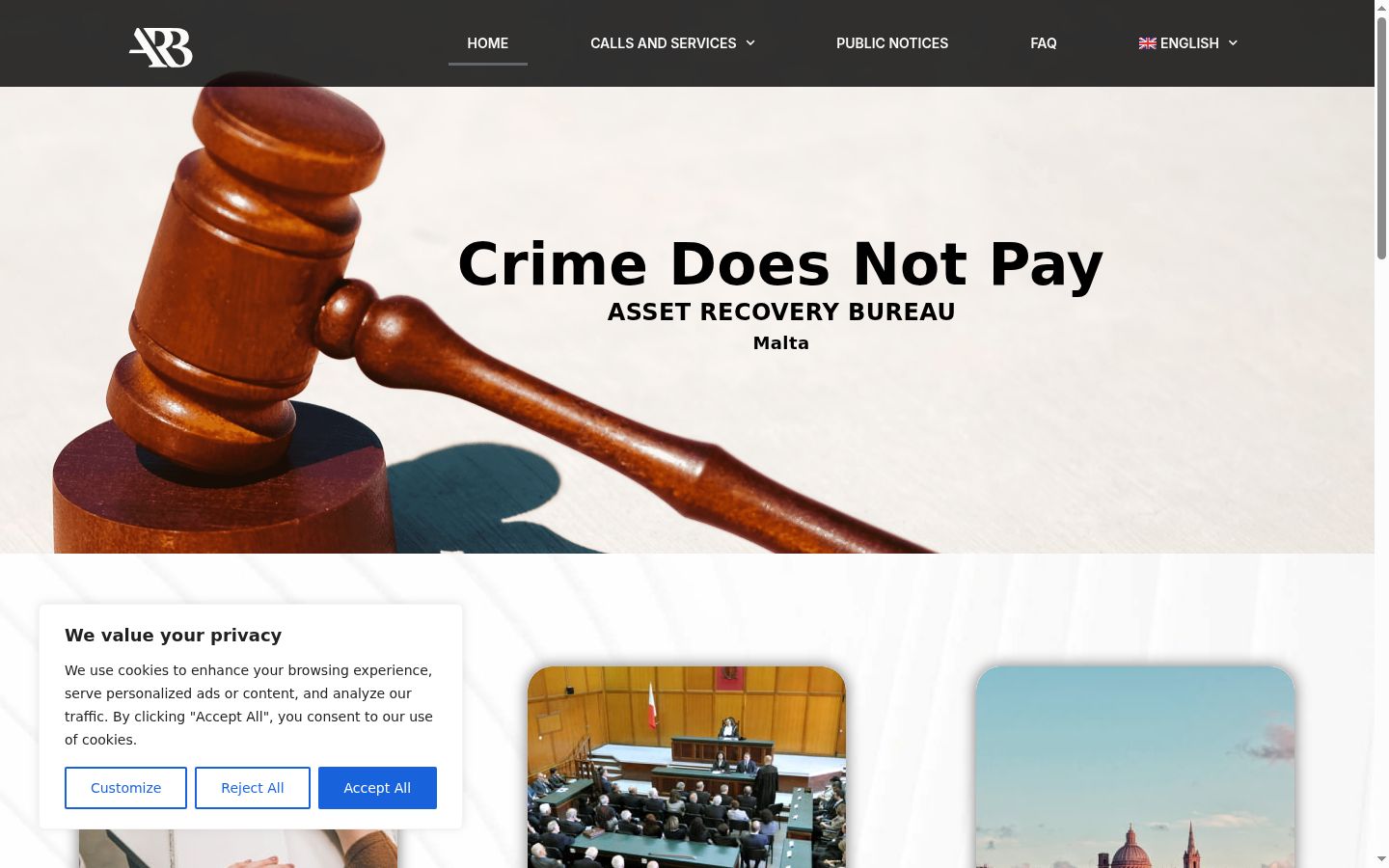 Screenshot del banner di consenso mostrato prima di qualsiasi interazione