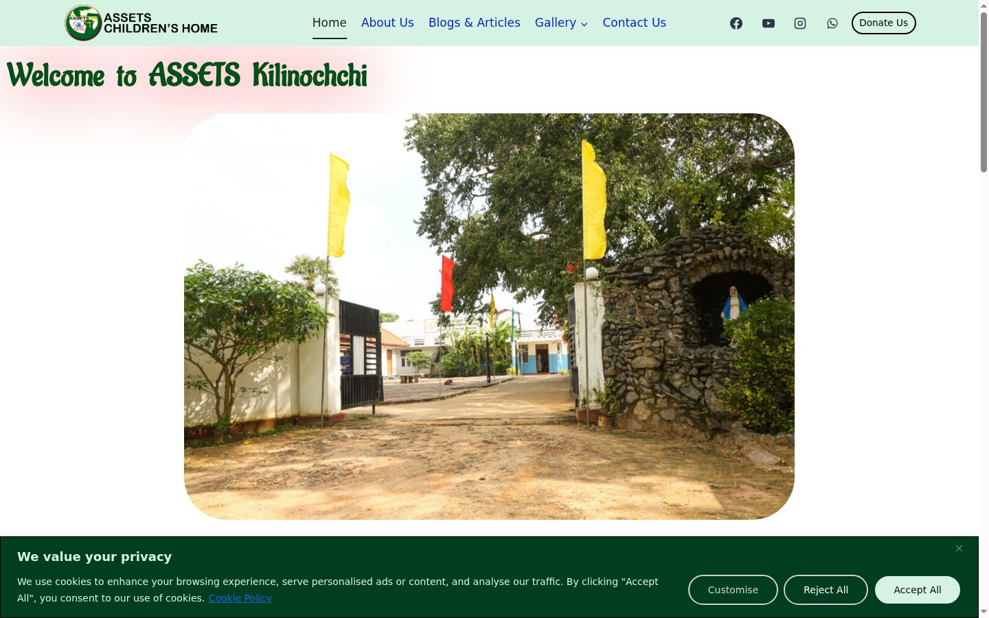 Screenshot des Einwilligungsbanners vor jeglicher Interaktion