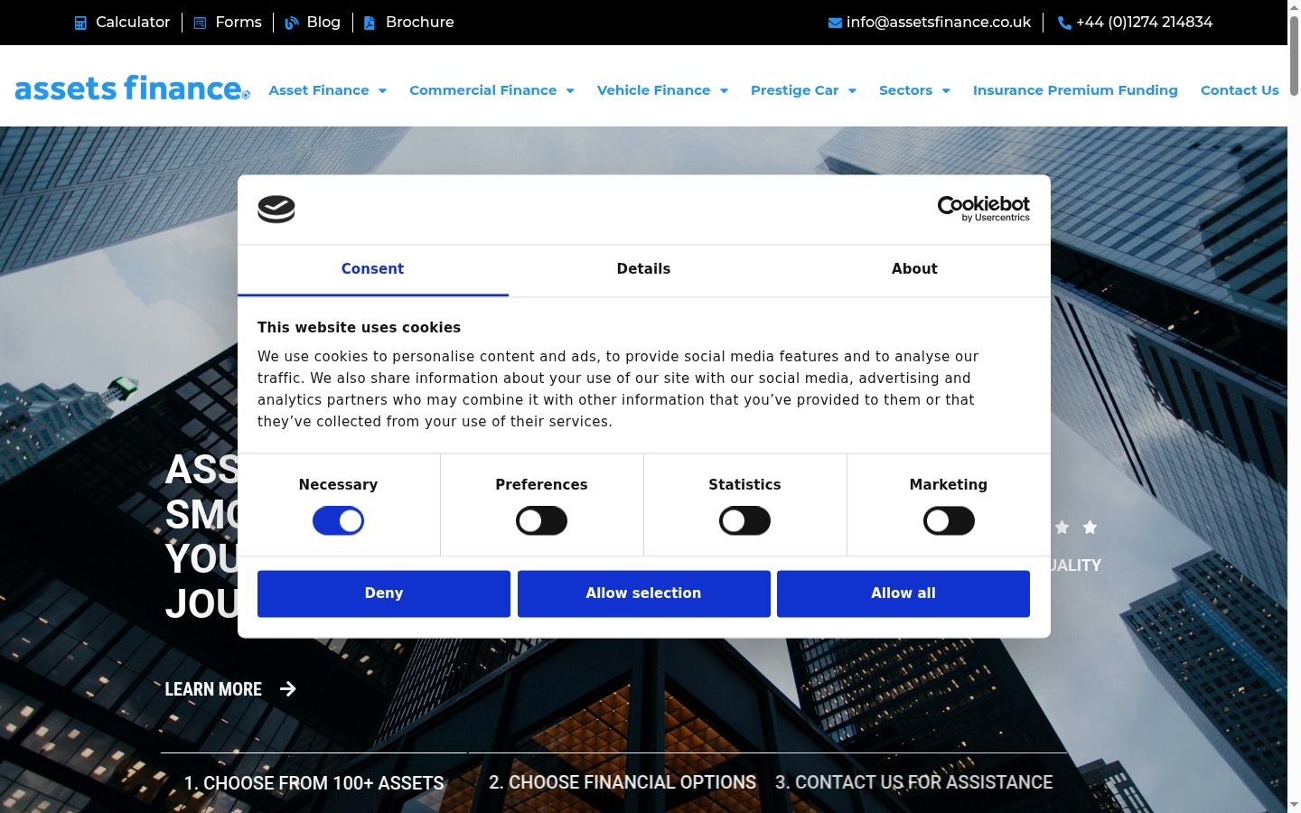 Screenshot of the consent banner shown before any interaction