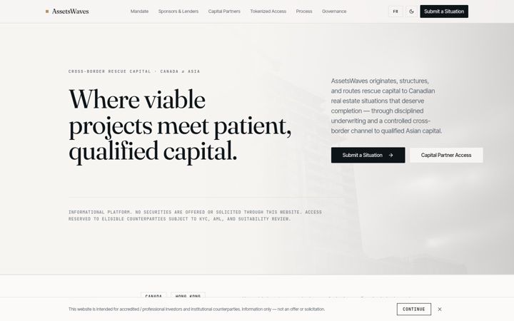 Screenshot of assetswaves.com